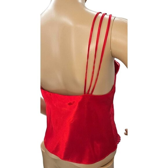 VTG Victorias Secret Lingerie Sz S 2 4 Red Teddy Lace Strappy Lined Sexy Elegant - Picture 5 of 13
